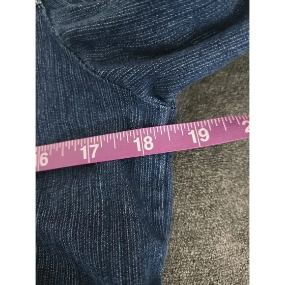 Vintage 90s Embroidered Country Cottage Medium Blue Denim Jacket Womens Sz PM - Picture 8 of 11